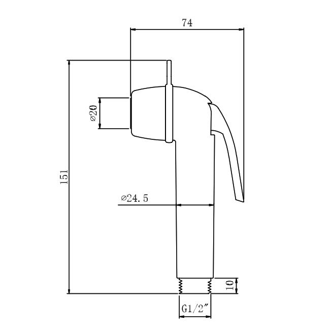 20mm filetage mâle salle de bain bidet toilette pulvérisateur tête ABS plaqué