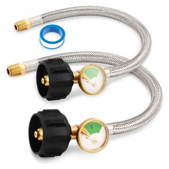 12 Stainless Steel Braided Hose with 1/4 Male NPT & QCC1 Connector